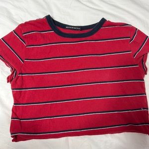 Brandy Melville Red and Navy striped shirt.